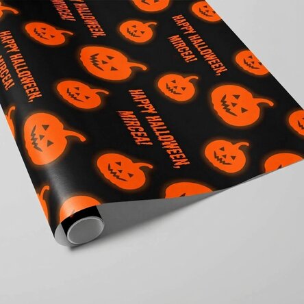 Balicí papír na dárky s vlastním textem – Happy Halloween!