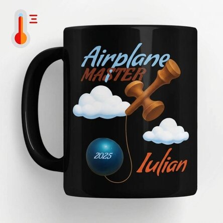 Termocitlivý hrnek s vlastním textem – Airplane Master