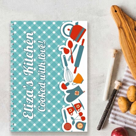 Personalised notebook with text