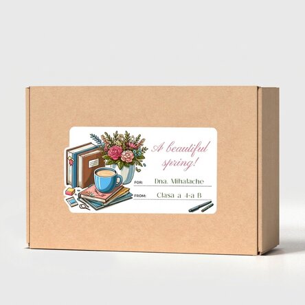 Personalised craft box with sticker for the teacher