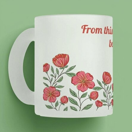 Osobně přizpůsobený hrnek s textem – Floral