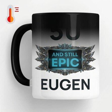 Termocitlivý hrnek s vlastním textem k výročí – Inca epic