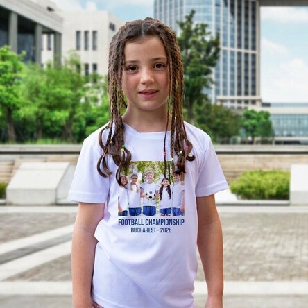 Dětské sportovní tričko s vlastní fotografií a textem