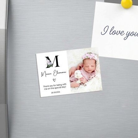 Magnet 10 × 7 cm s vlastní fotografií a textem – Křestní památka