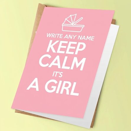 Personalizované přání – KEEP CALM IT'S A GIRL