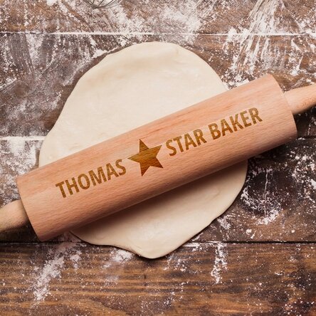 Personalised wooden rolling pin - Star Baker