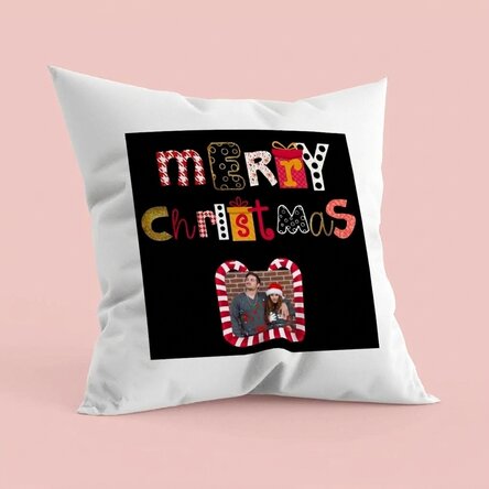 Personalizovaný polštář s fotografií – Merry Christmas