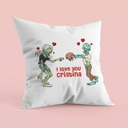 Personalised cushion with text - Zombie Love