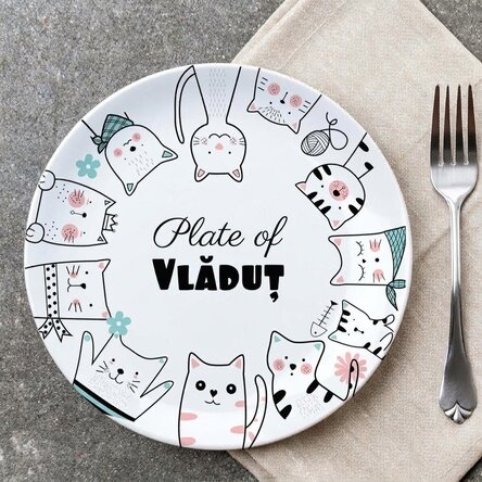Talíř s vlastním textem – Cartoons
