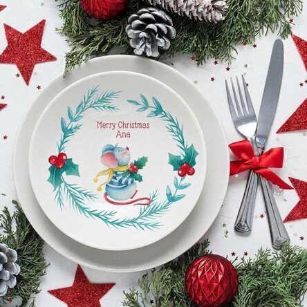 Personalised plate with text - Mouse