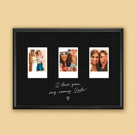 Personalizovaný obraz s textem a 3 fotografiemi ve formátu Polaroid – Nejlepší přátelé