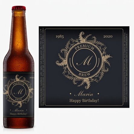 Pivo s osobním potiskem monogramu a textu – Floral elegance