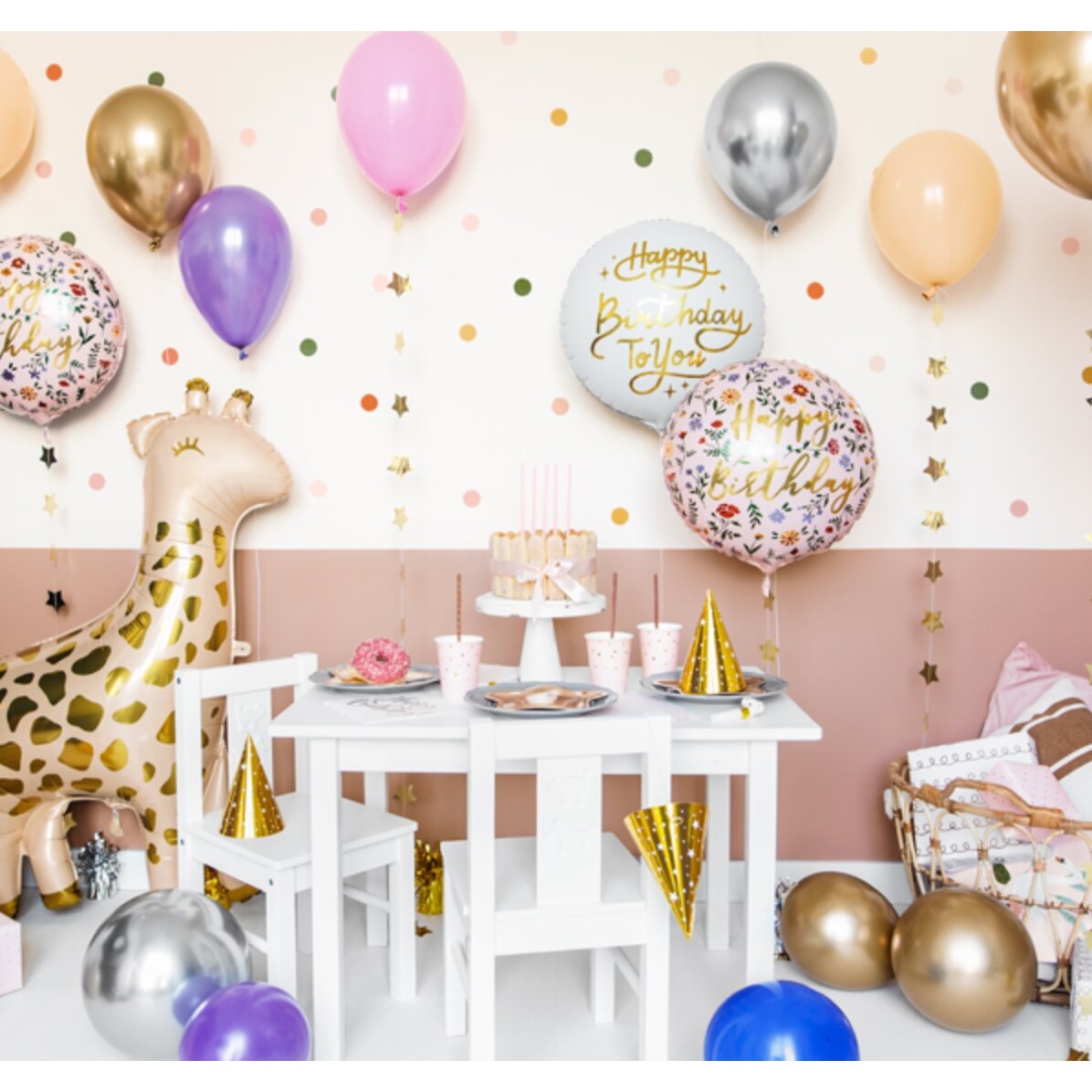 Balónek – Happy Birthday Flowers