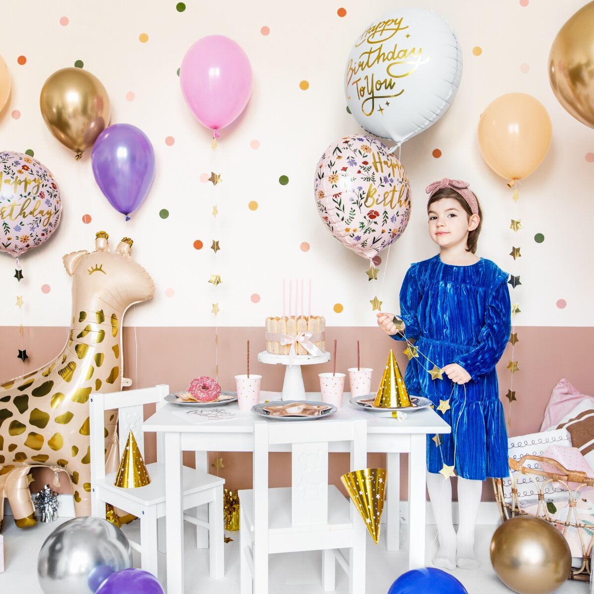 Balónek – Happy Birthday Flowers