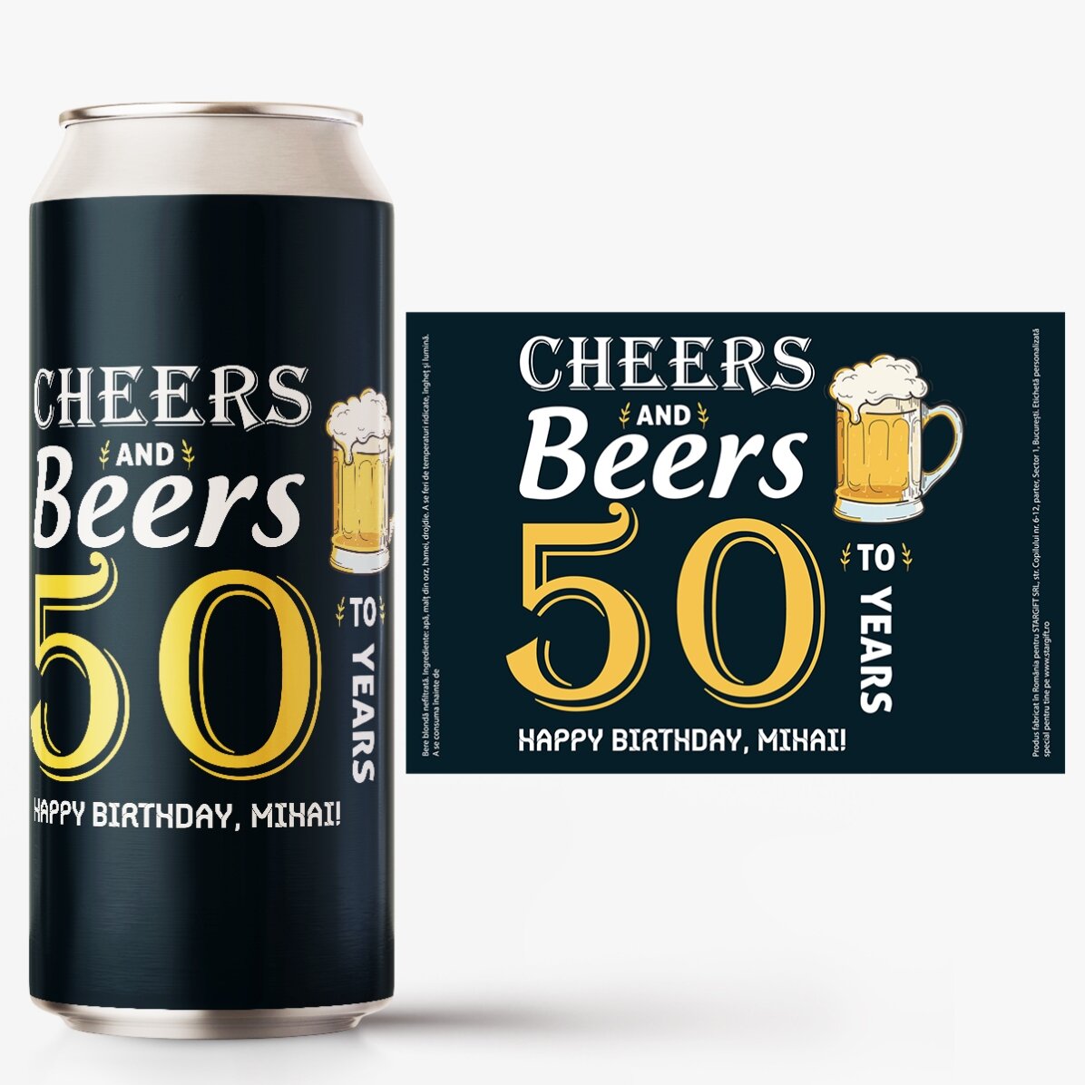 Personalised beer can with text - Cheers