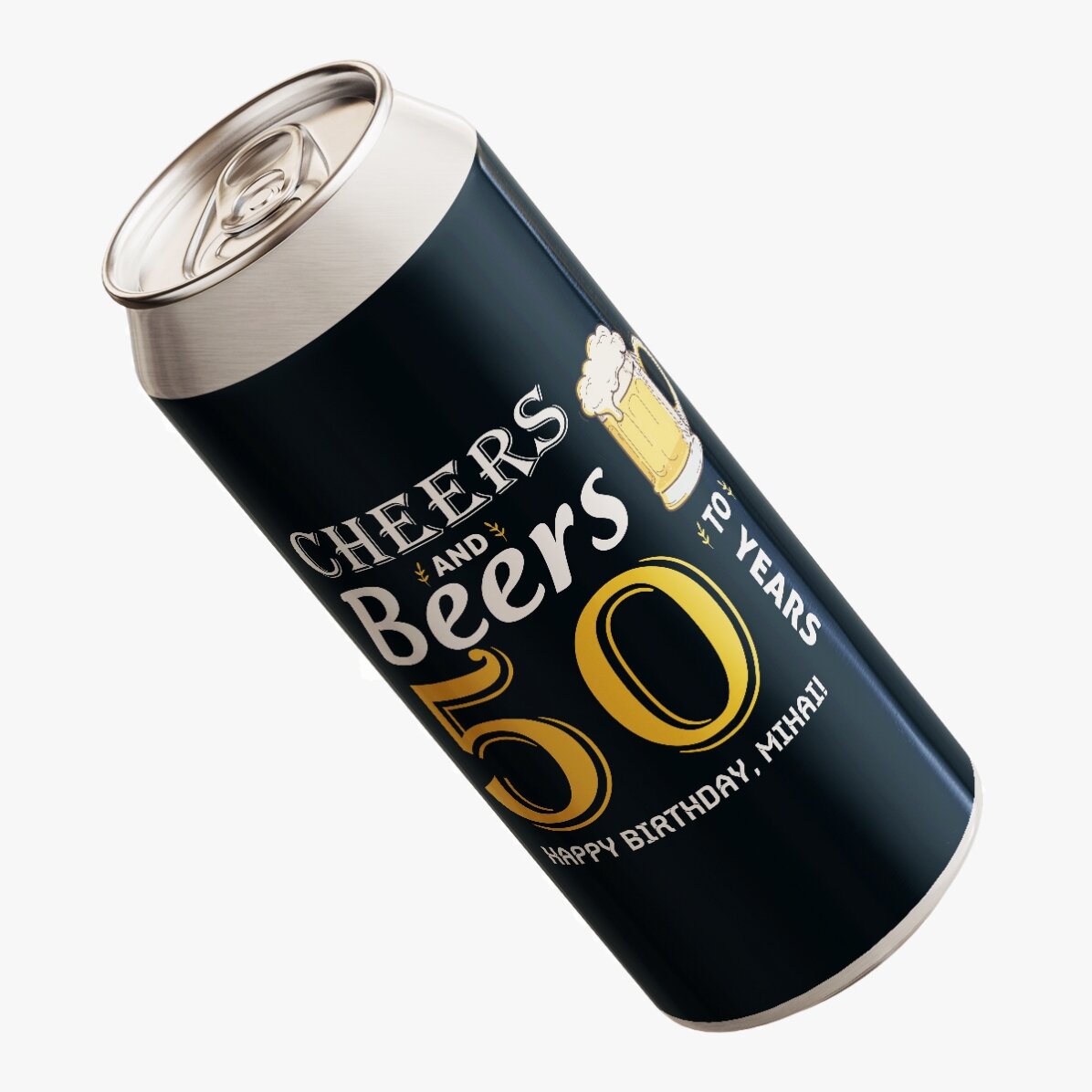 Personalised beer can with text - Cheers
