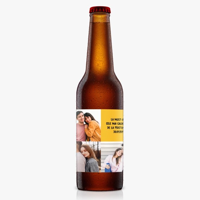 Pivo s vlastním potiskem se 3 fotografiemi a textem