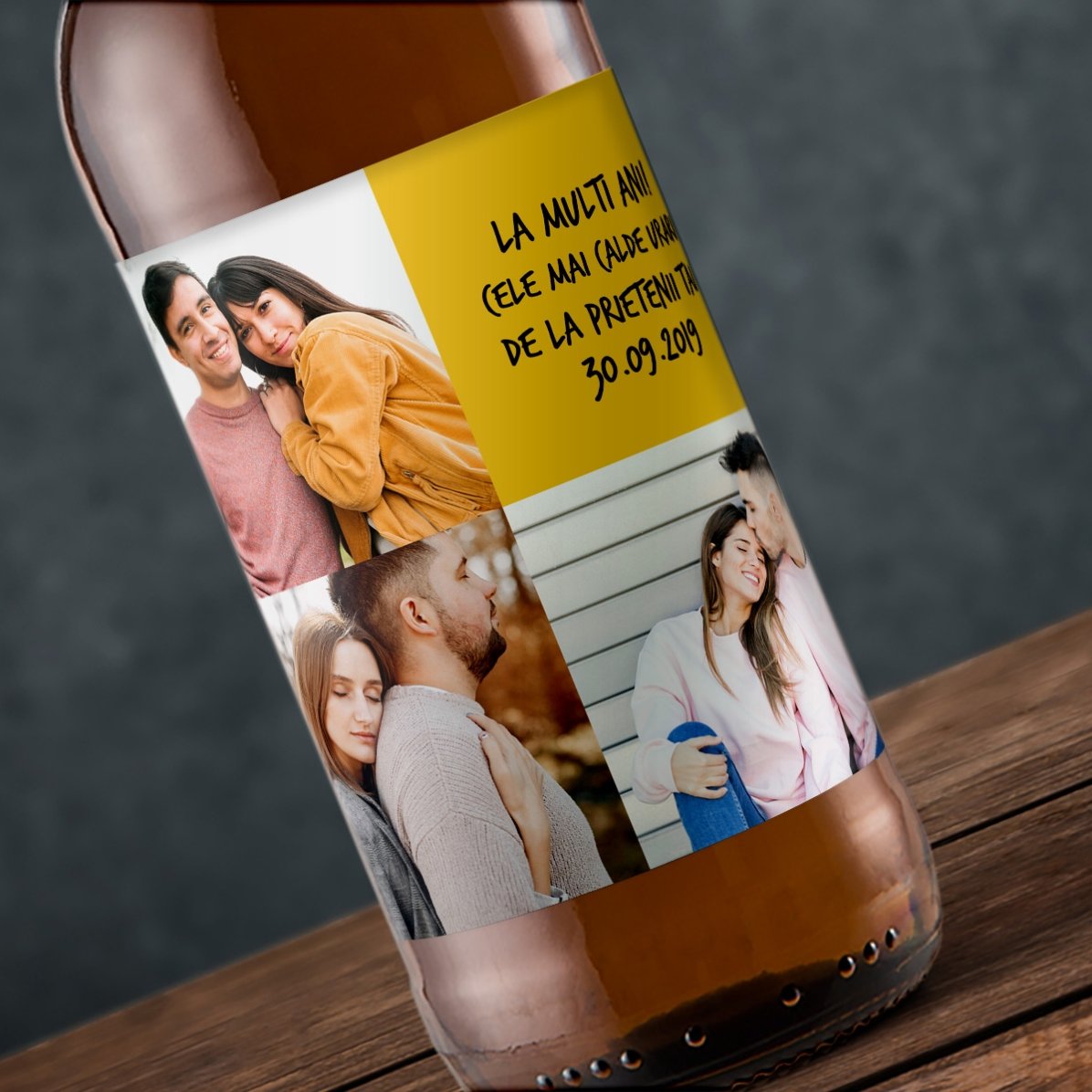 Pivo s vlastním potiskem se 3 fotografiemi a textem