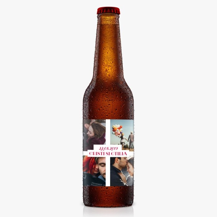 Pivo s vlastním potiskem se 4 fotografiemi a textem – Love