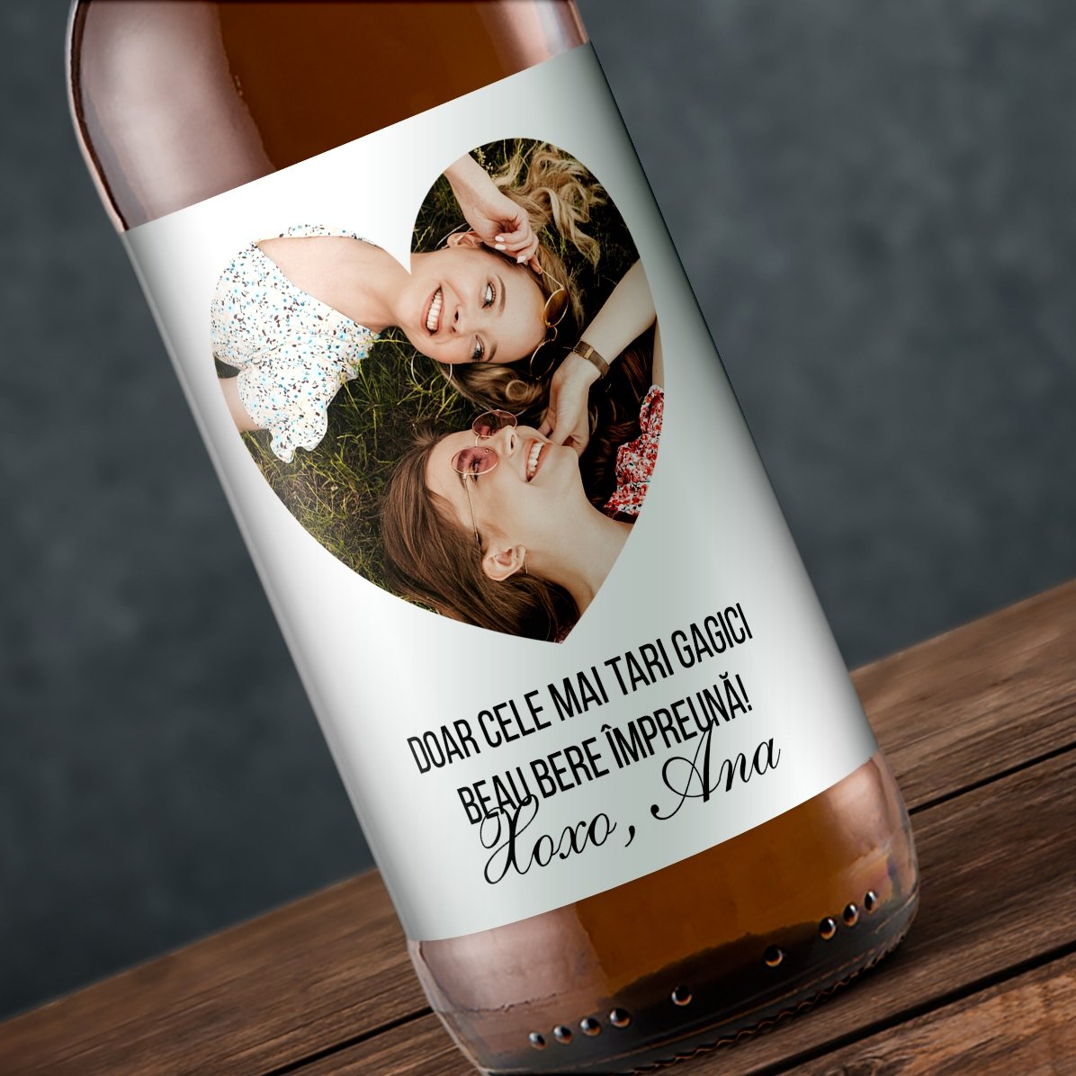 Pivo s vlastní fotografií a textem – Love