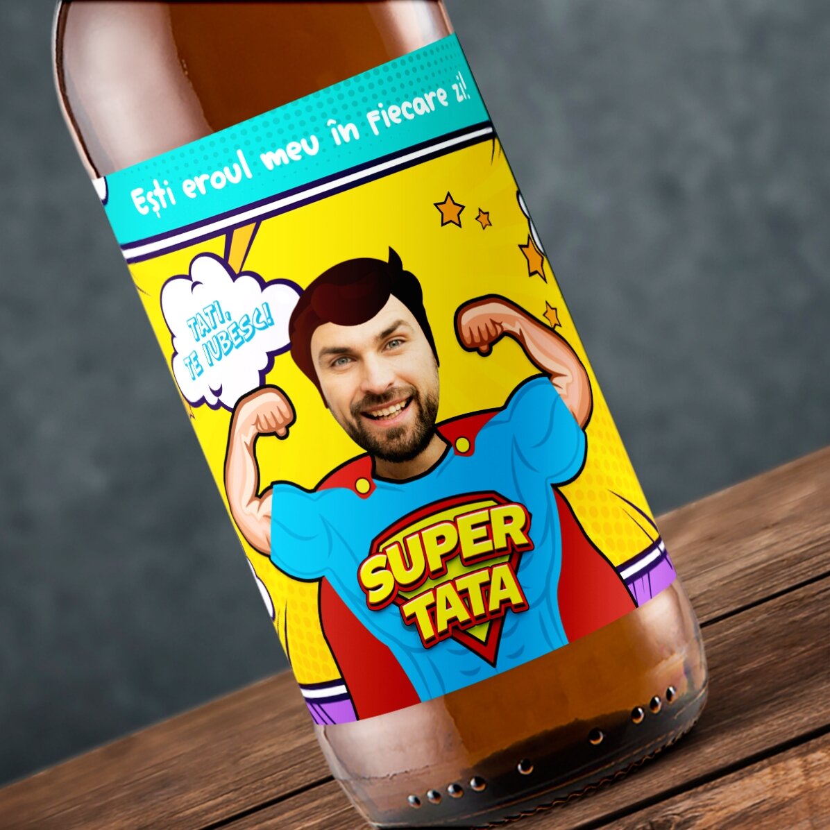 Pivo s vlastní fotografií a textem – Super táta