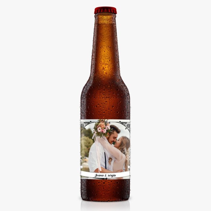 Pivo s vlastní fotografií a textem