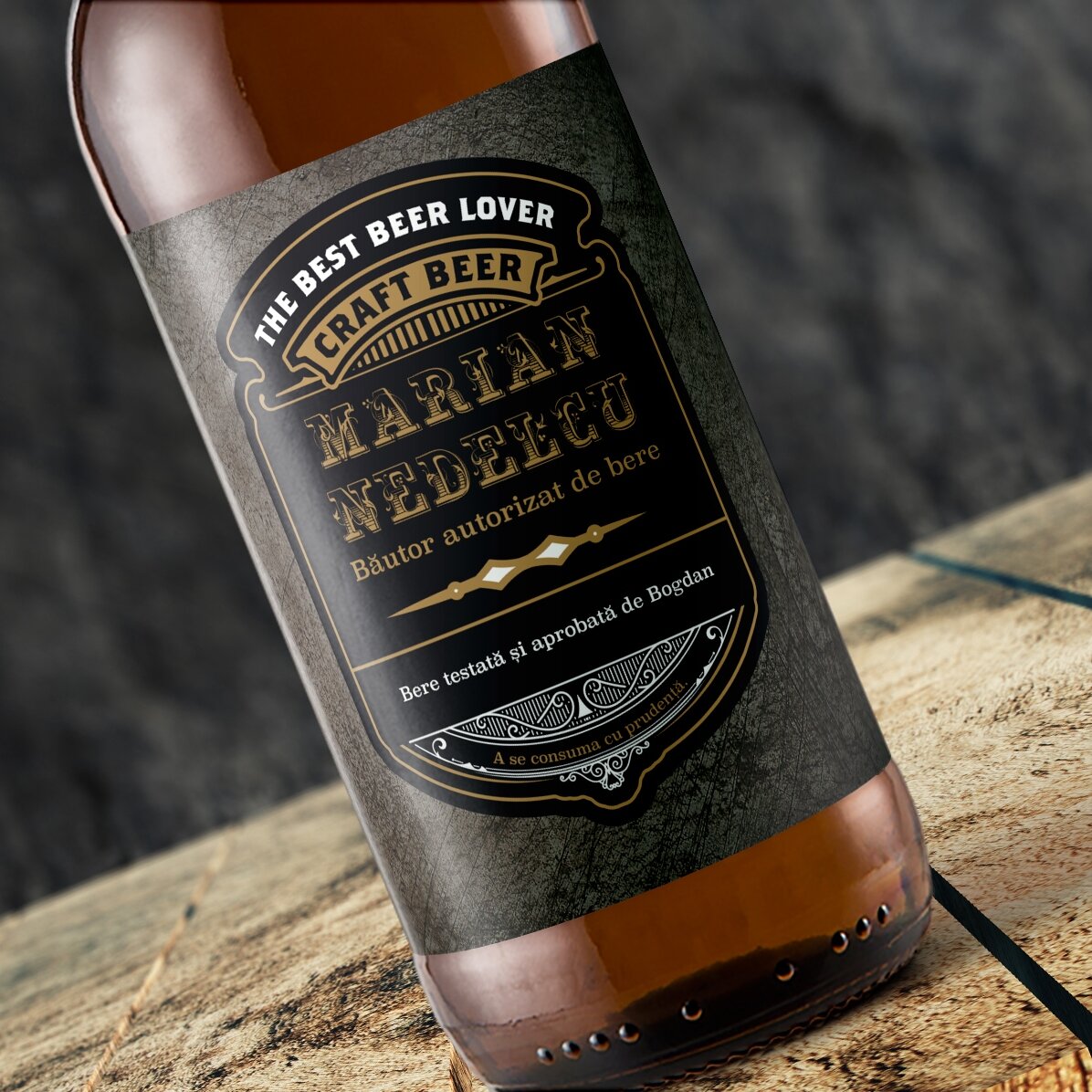 Personalised beer with text - Authorised beer drinker