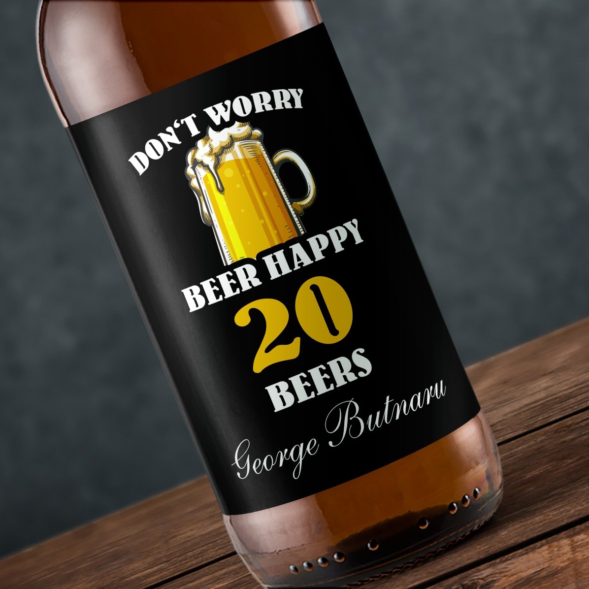 Pivo s vlastním nápisem – Beer happy!