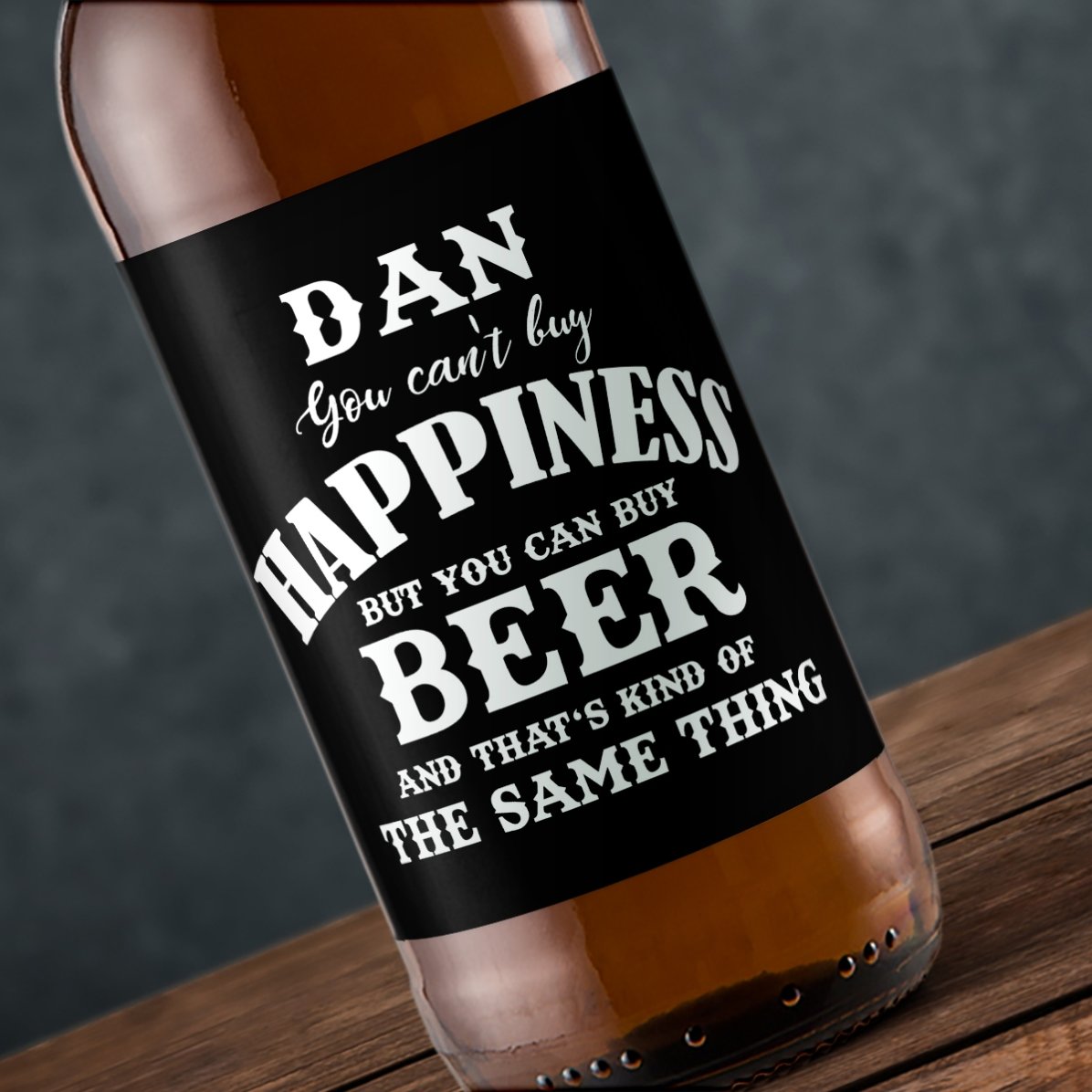 Pivo s vlastním textem – Beer is Happiness