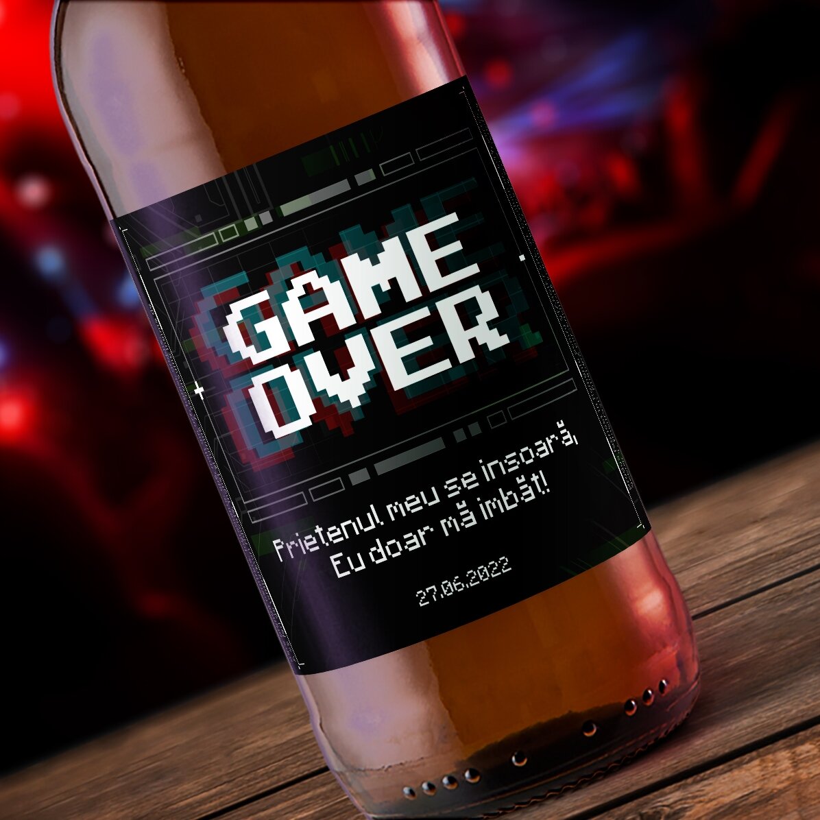 Pivo s vlastním textem – Game Over
