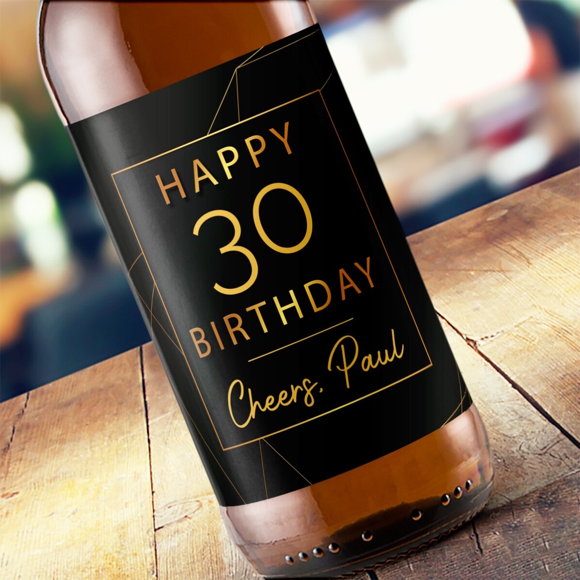 Pivo s vlastním textem – Happy birthday Gold