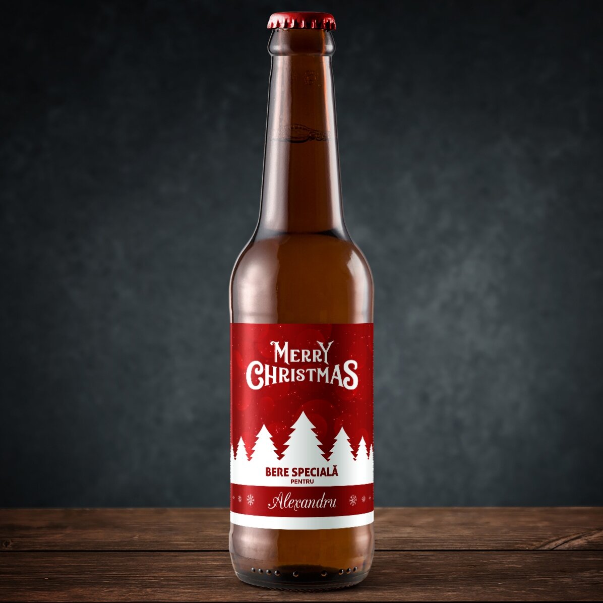 Pivo s vlastním nápisem – Merry Christmas