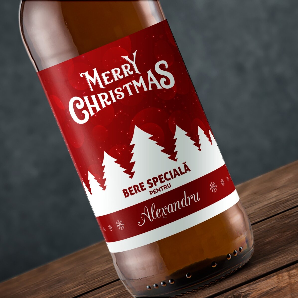 Pivo s vlastním nápisem – Merry Christmas