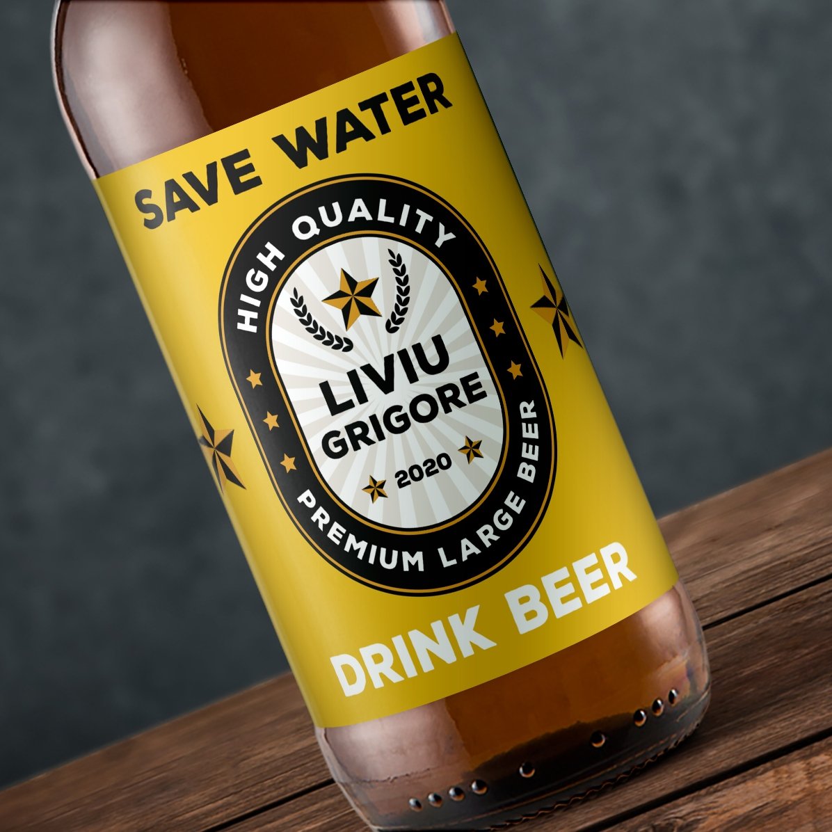 Pivo s vlastním nápisem – Šetři vodu, pij pivo
