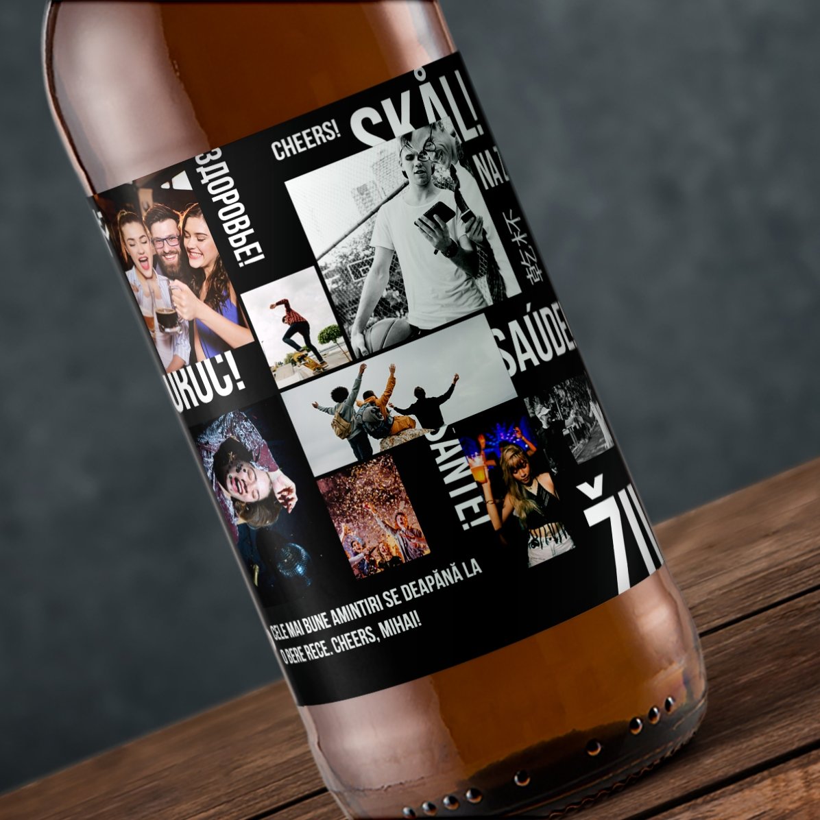 Pivo s vlastním textem a 8 fotografiemi – Na zdraví!