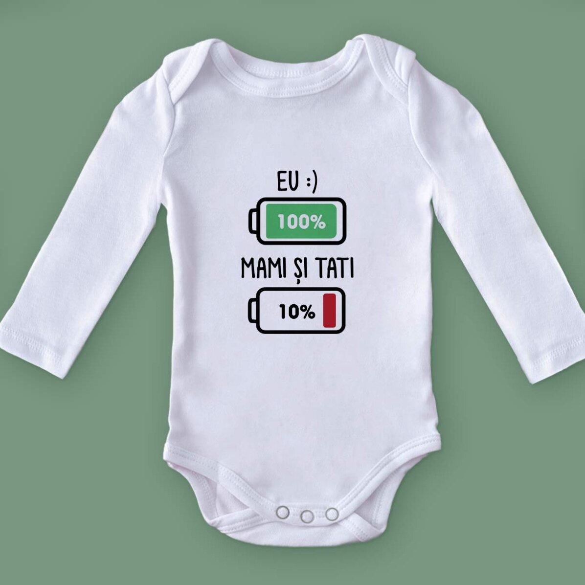 Dětské body s vlastním nápisem – Baterie