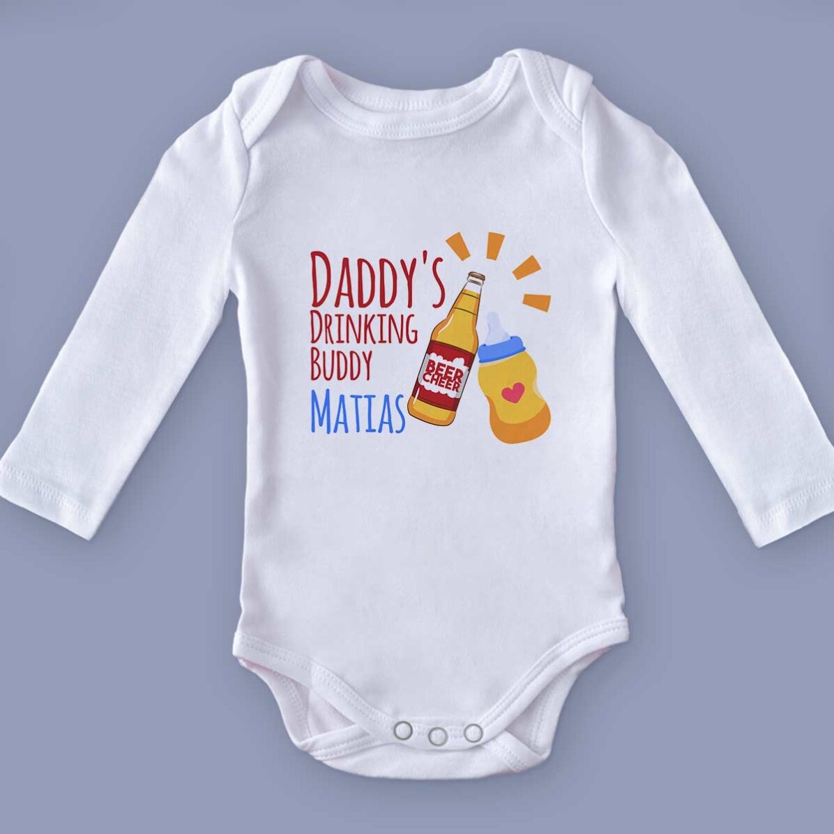 Dětské body s vlastním nápisem – Drinking buddy