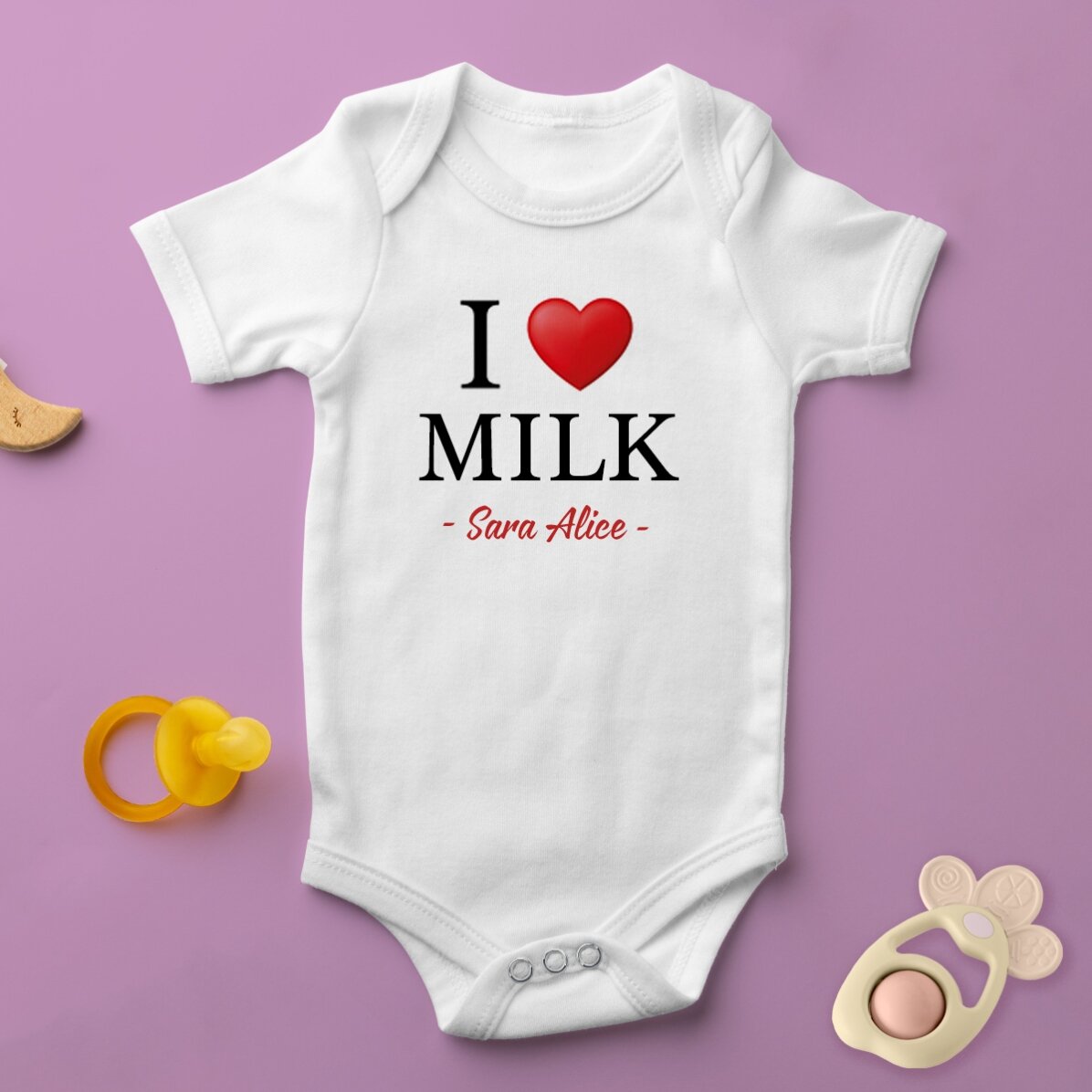 Dětské body s vlastním nápisem – i love