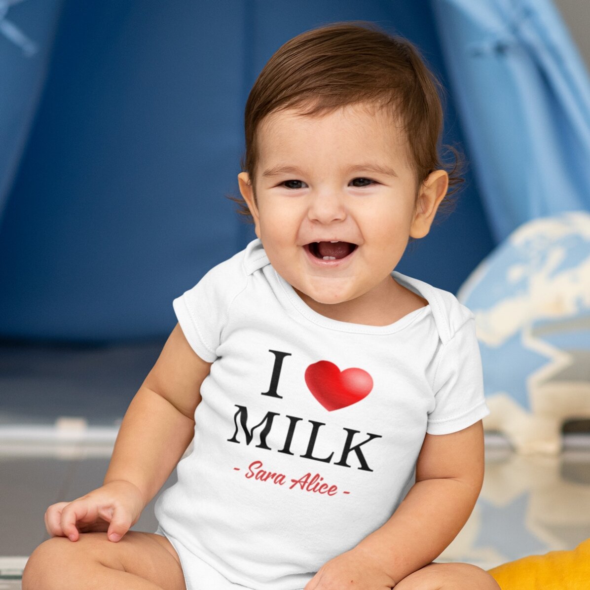 Dětské body s vlastním nápisem – i love