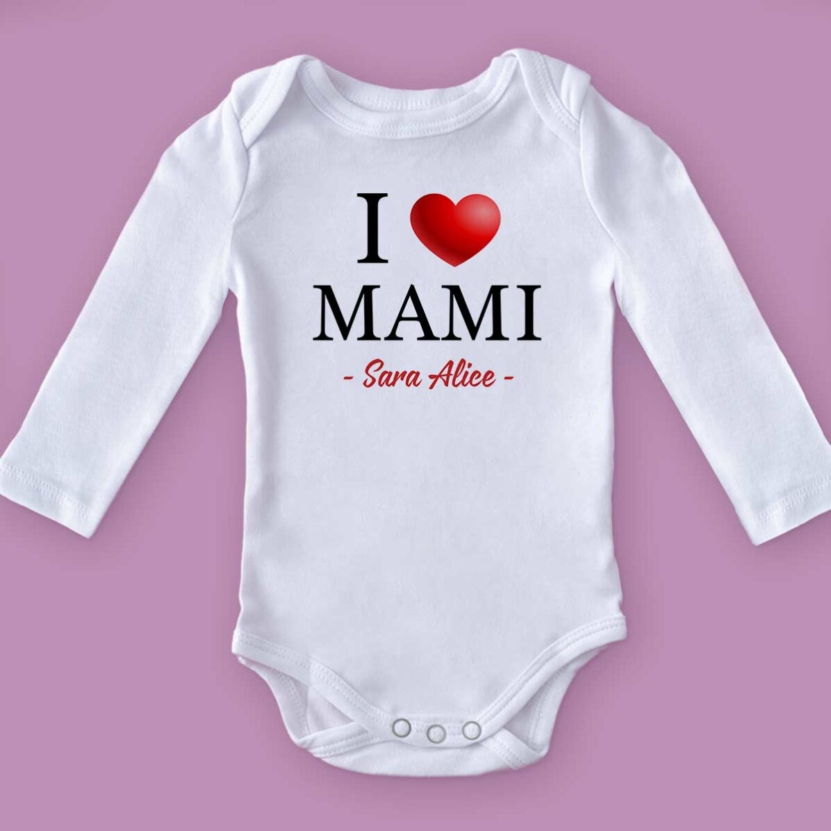Dětské body s vlastním nápisem – i love