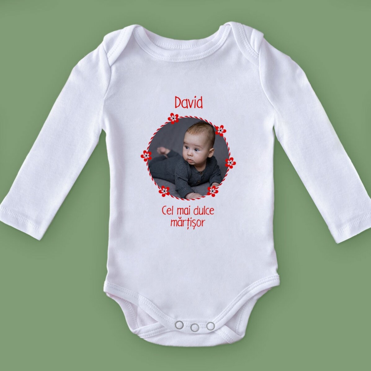 Dětské body s vlastní fotografií a textem