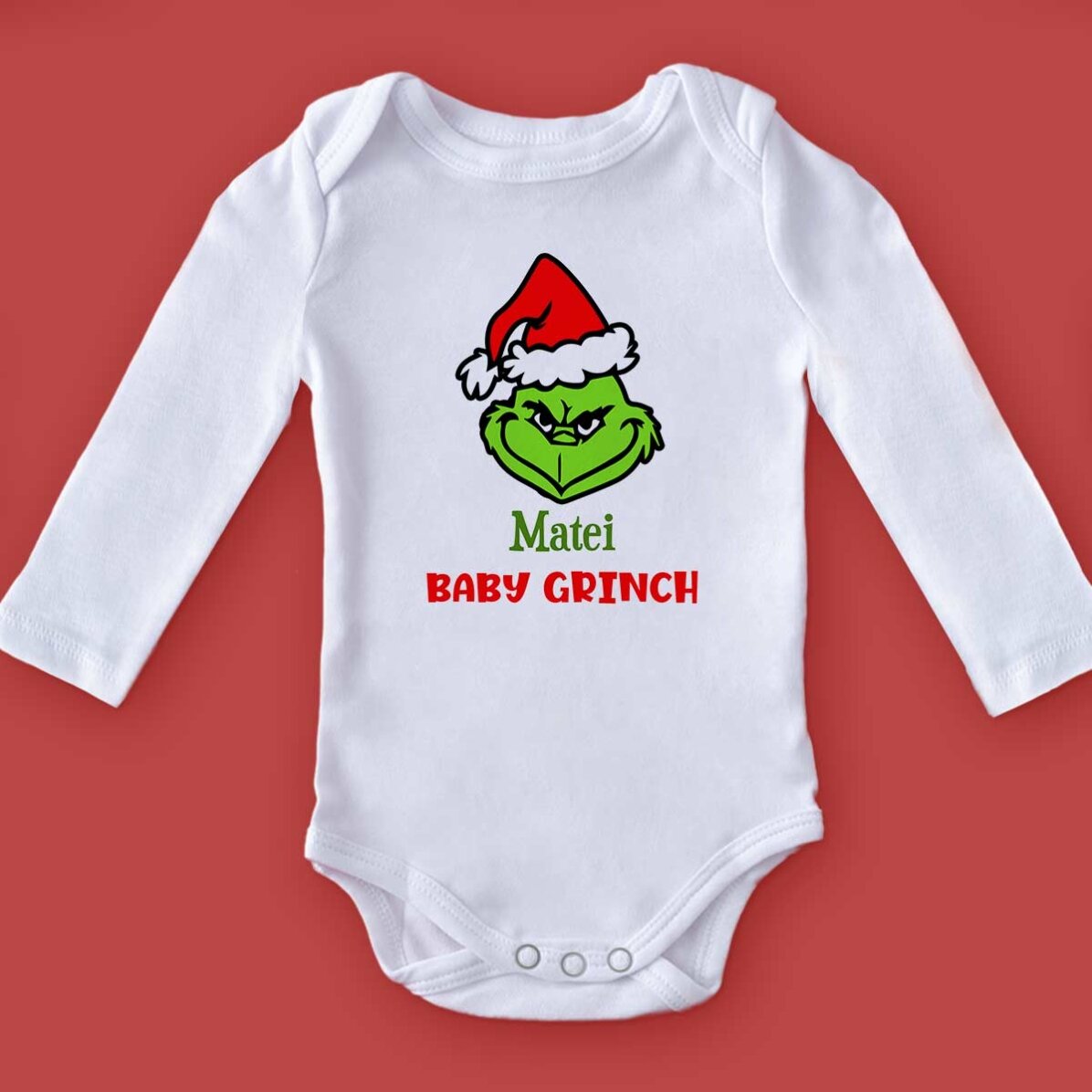 Dětské body s vlastním textem – Grinch