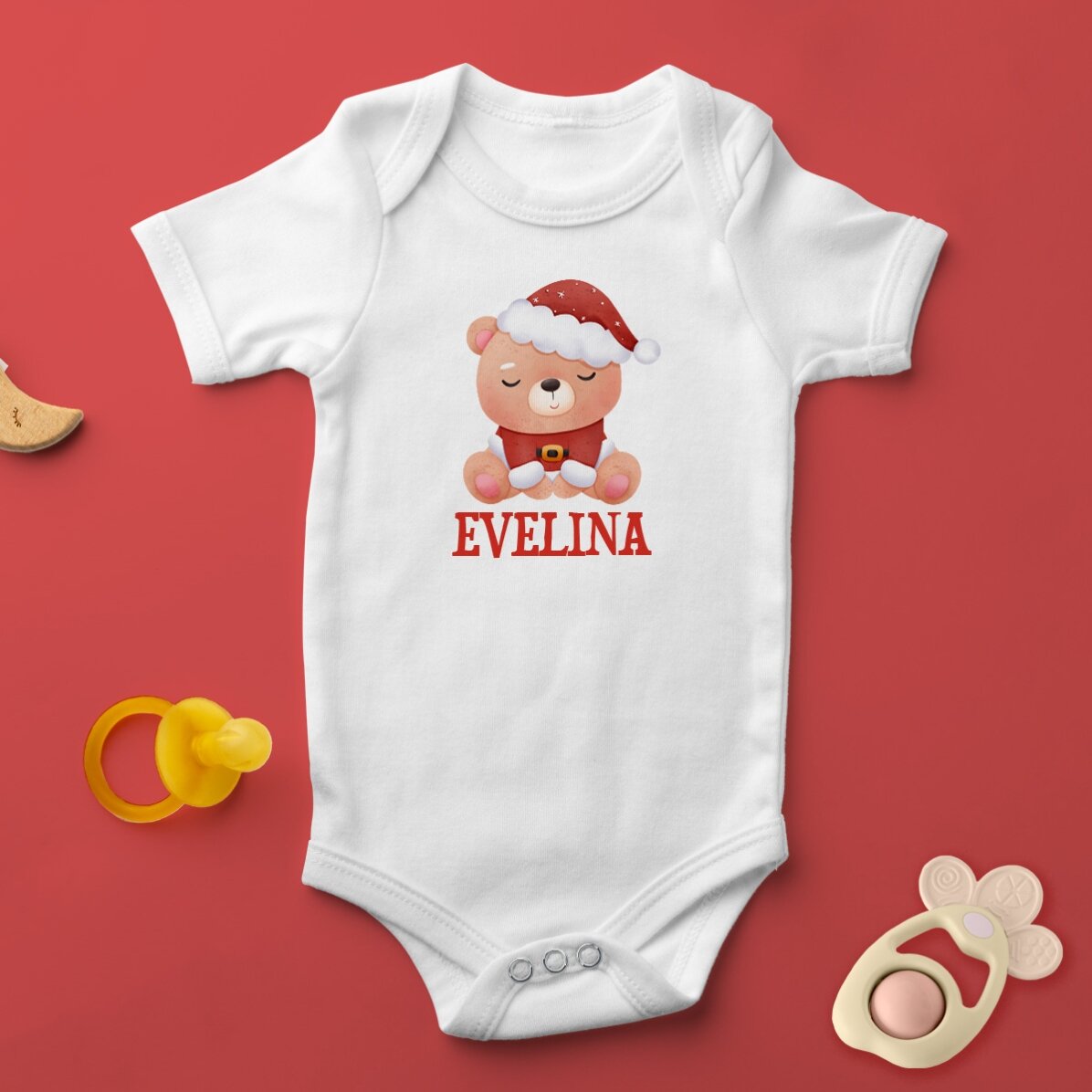Dětské body s vlastním textem – První Vánoce