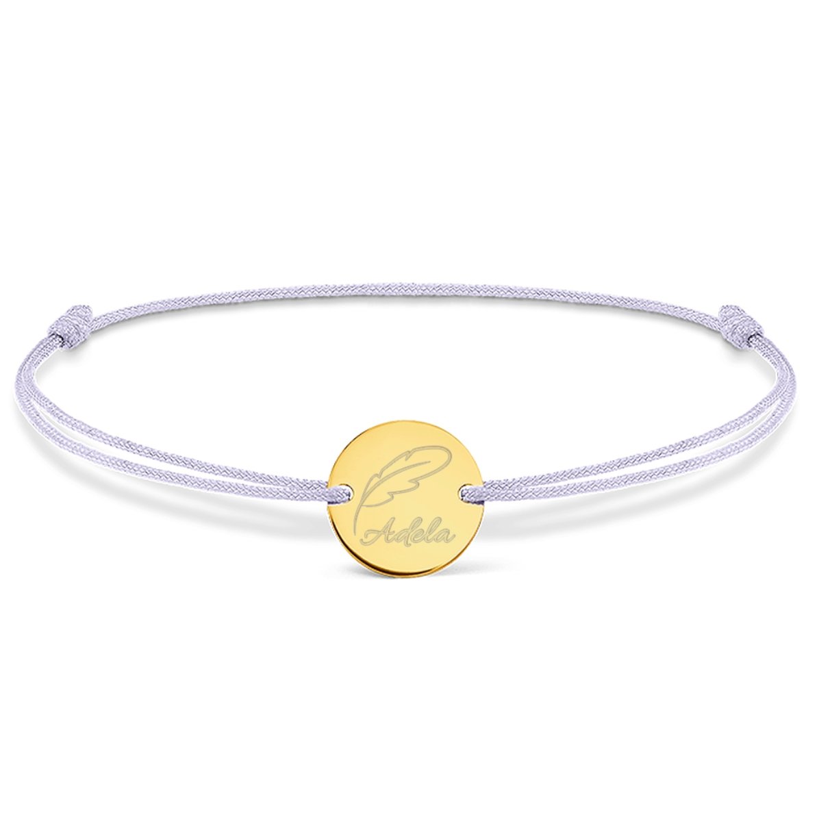 Personalizovaný náramek se šňůrkou – mince 14 mm – stříbro 925 – model „pana“