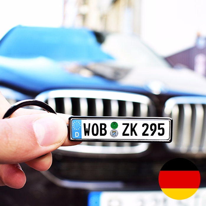 Personalizovaný přívěsek na klíče s německou poznávací značkou