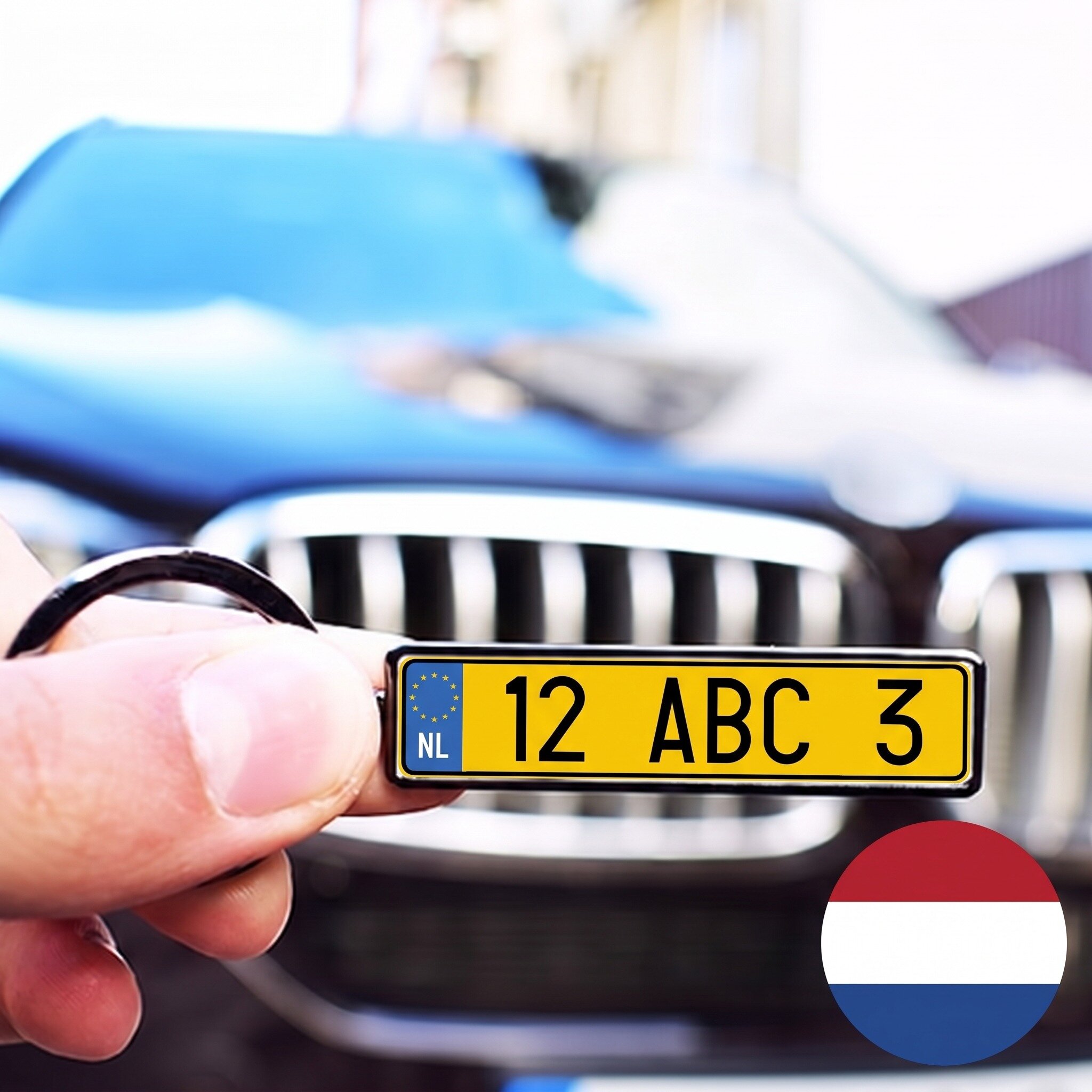 Personalizovaný přívěsek na klíče s nizozemskou poznávací značkou
