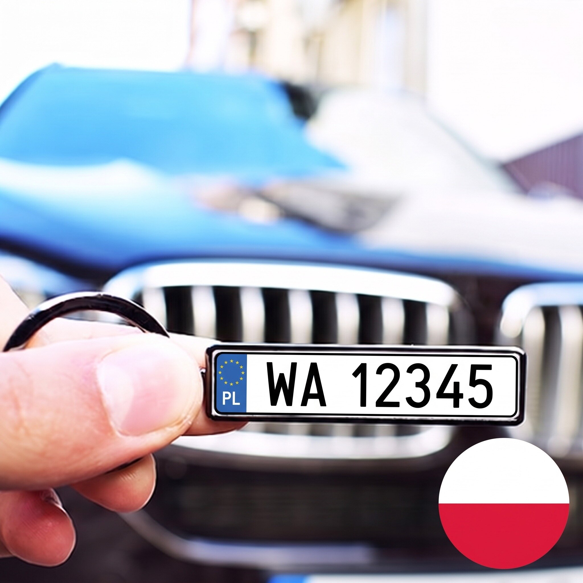 Personalizovaný přívěsek na klíče s polskou poznávací značkou