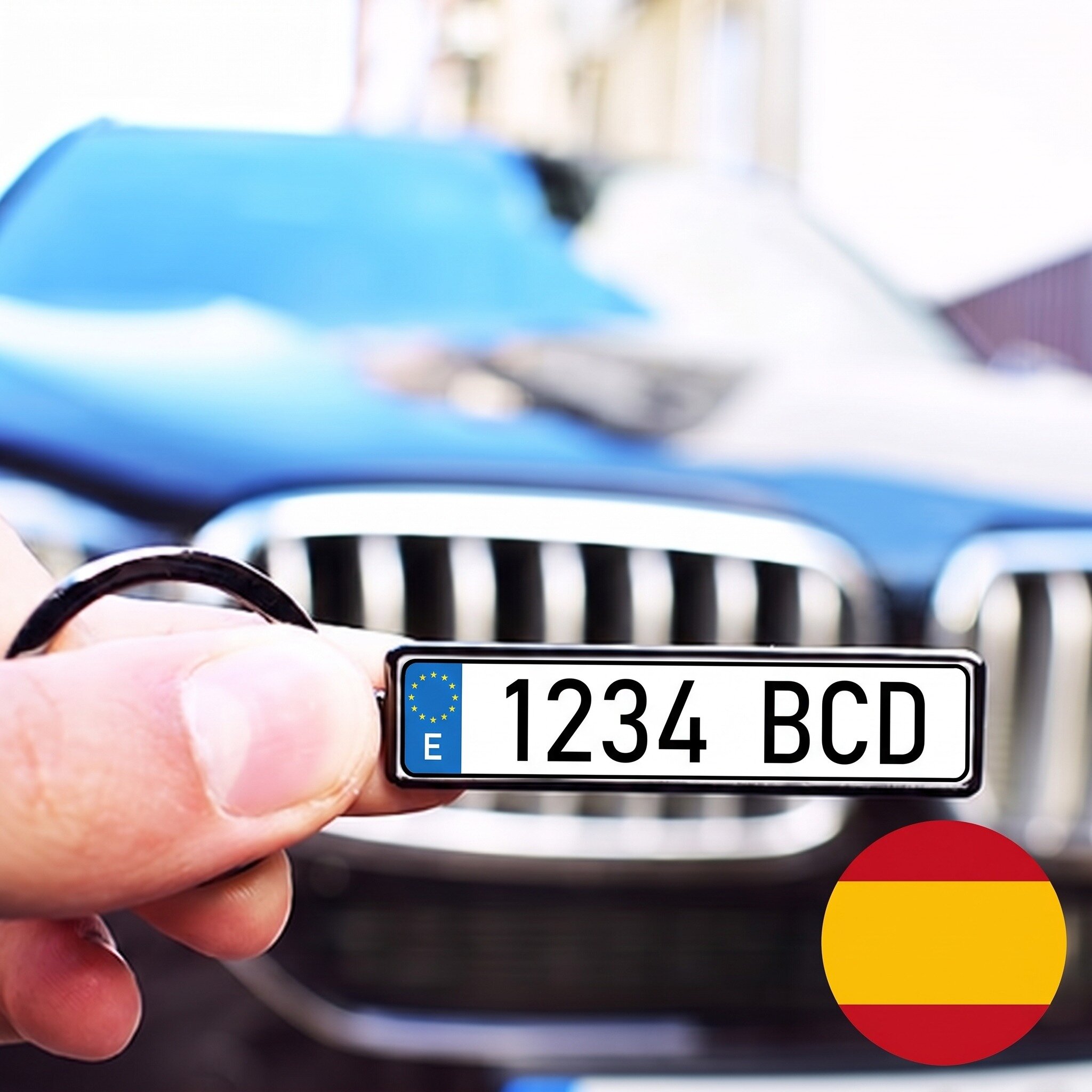 Personalizovaný přívěsek na klíče s španělskou poznávací značkou