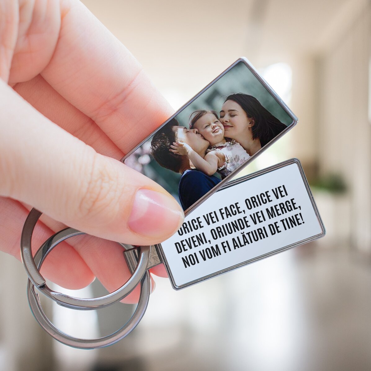 Personalizovaný přívěsek na klíče s fotografií a vzkazem