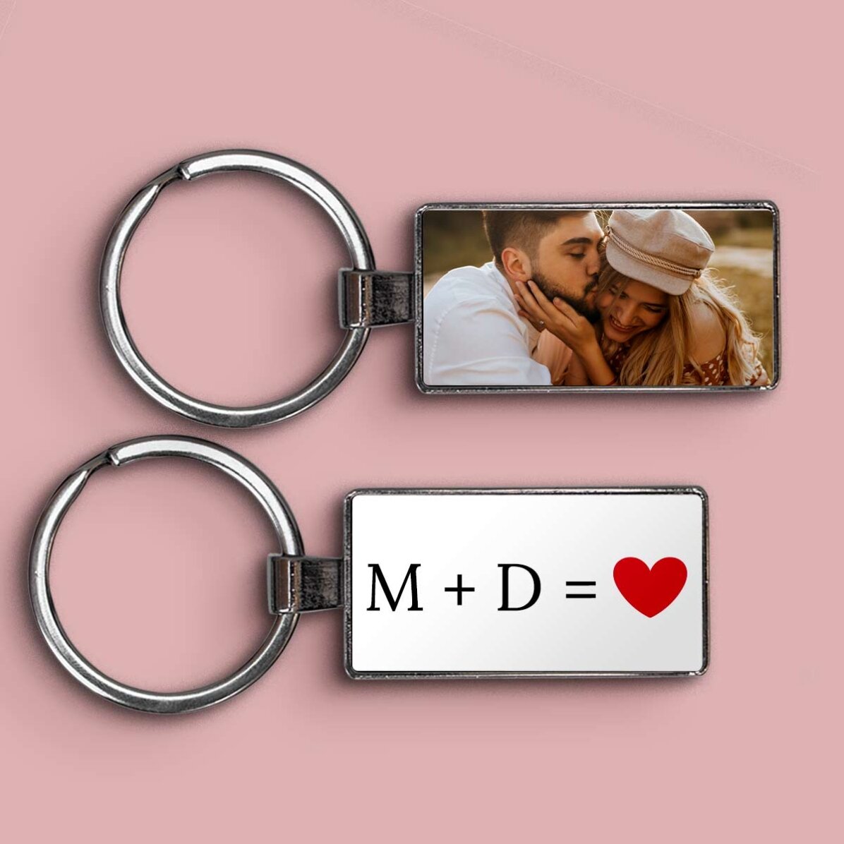 Personalizovaný přívěsek na klíče s fotografií a textem – Love